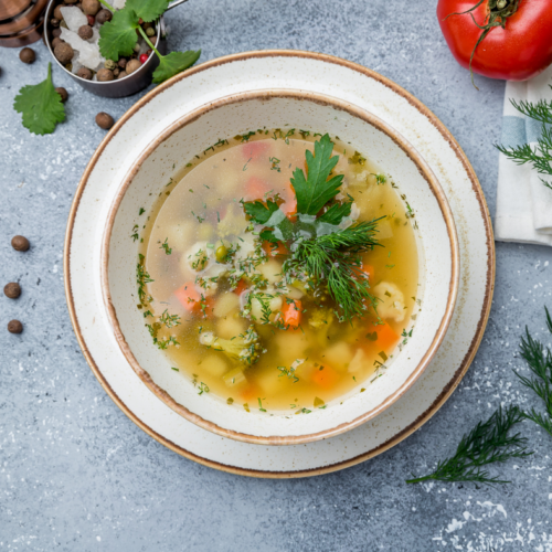 Minestrone mit Wildlachs